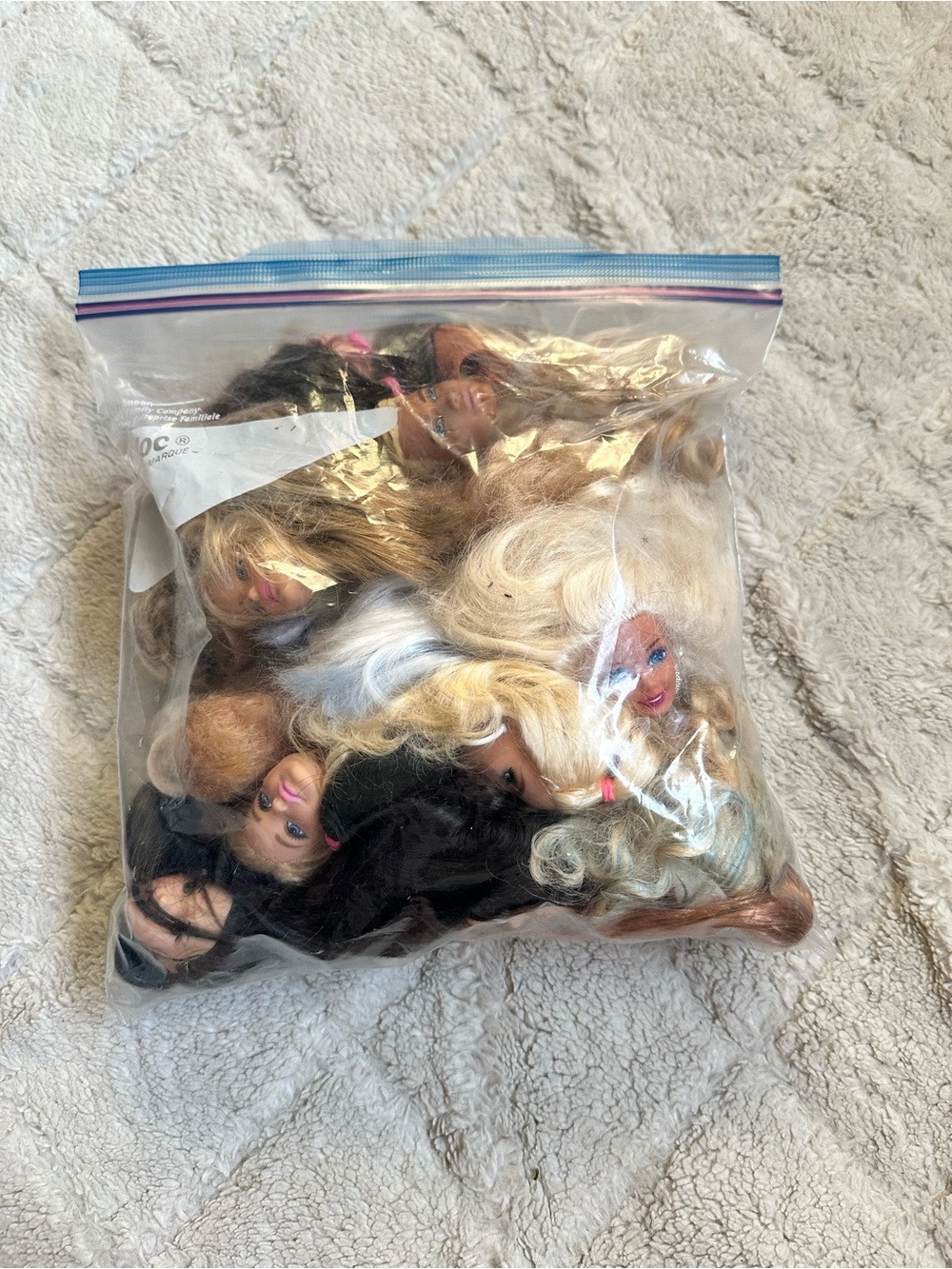 Barbie | Zip lock bag full of Barbie Heads